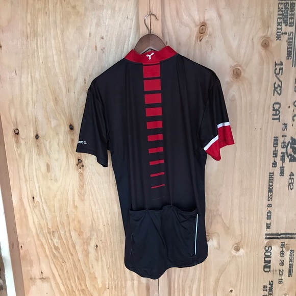 Trayl Men's Size M Cycling Jersey Black & Red - Picture 3 of 4